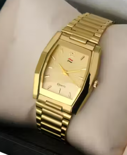 Panjatan Golden Rectangle Chain Watch for Men | Waterproof Stainless Steel Luxury Analog Timepiece | Formal & Party Wear